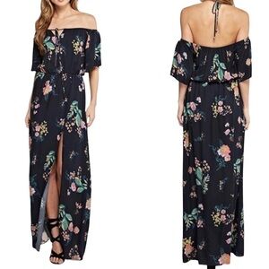 Lovestitch Floral Off the Shoulder Maxi Dress Sz S